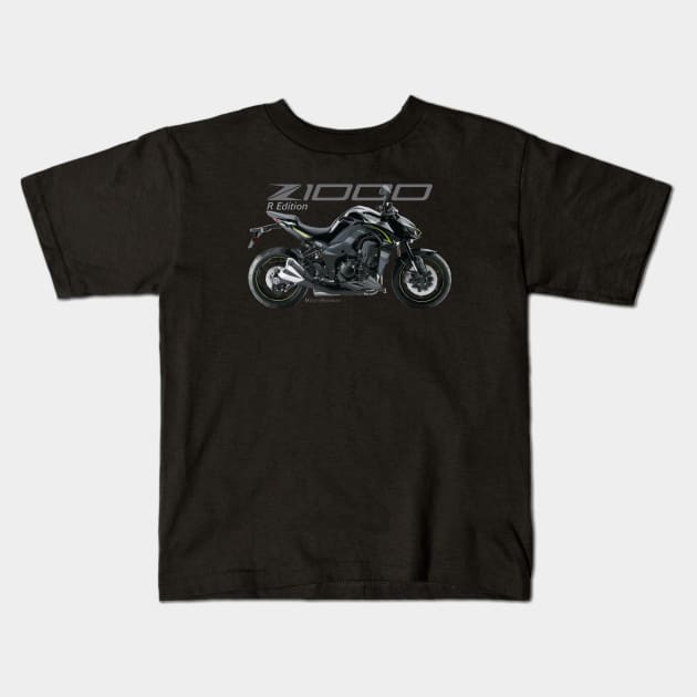 Kawasaki Z1000 R Edition 17 black, sl Kids T-Shirt by MessyHighway